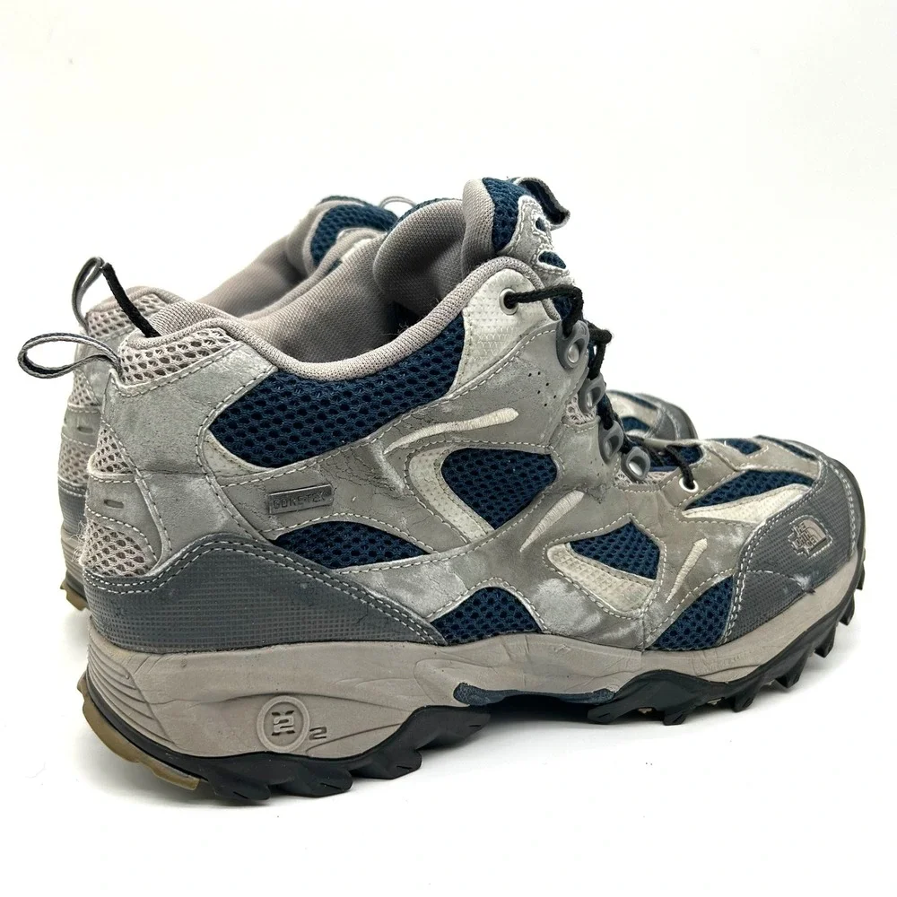 The North Face Hiking Boots Mens 11.5 Grey Navy Gore-Tex Vibram Trail Shoes